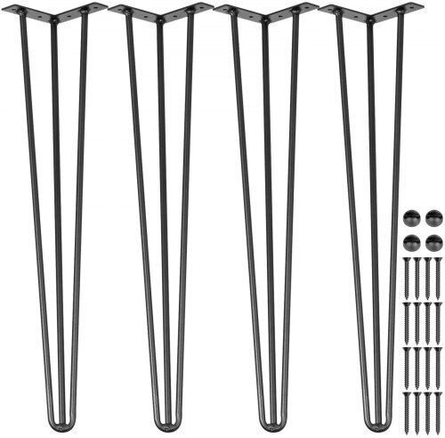 Set of 4 Black Table Legs Vevor 20" Furniture 220lbs Capacity 3 Heavy-Duty Carbon Steel Rods Tzzt4pcs20yc3g001v0