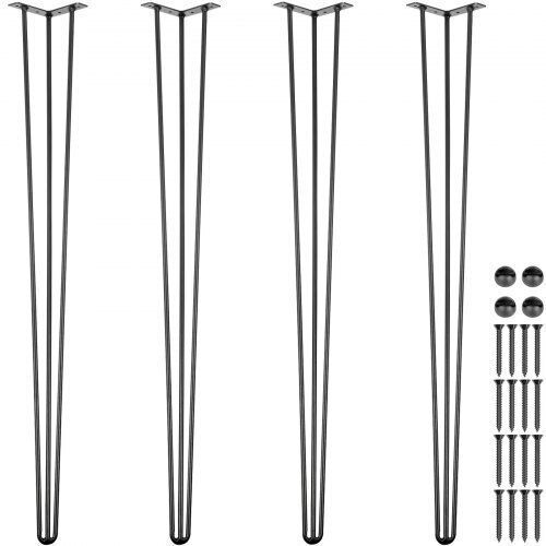 Set of 4 Black Vevor Hairpin Table Legs 36" Load 880lbs DIY Furniture Tzzt4pcs36yc3g001v0