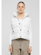 Kurz Damen Ärmellos Puffer Jacke für Winter White