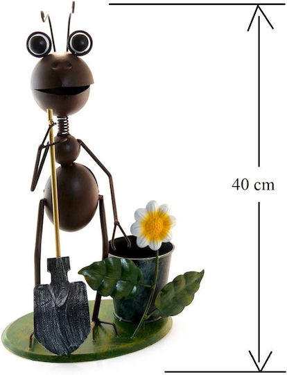 Strend Pro Mecco 4034 Decorațiune de Grădină Ghiveci Furnică Lopată Metal 26x14x40 Cm