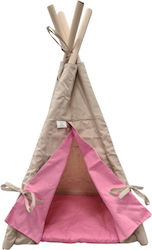 ikoKids Furniture Fabric Doll Tent Beige-Pink with Mattress 40x40cm