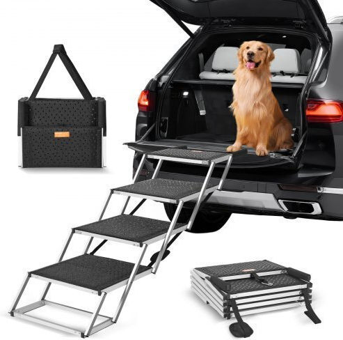 Vevor Dog Stairs 4 Steps Aluminum Cars Up to 250 Lbs Kzdglt4step2rph4zv0