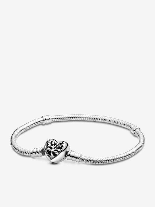 Pandora Moments Women's Bracelet With Heart Design Made Of Silver With Zircon 21cm