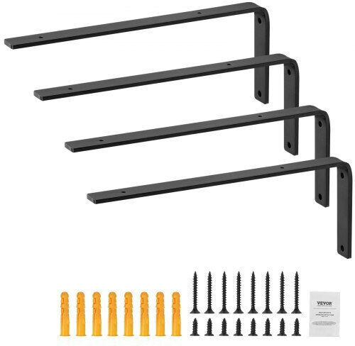 Vevor Heavy-Duty Metallic Corner Shelf Black 254x152.4mm 4pcs SJZJGBZJYGHW5ZTBVV0