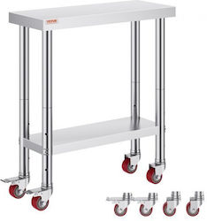 Маса от неръждаема стомана Vevor 30x12" с колела за кухня Cfgzt30x12x34yc01v0 Маса от неръждаема стомана Vevor 30x12" с колела за кухня Cfgzt30x12x34yc01v0