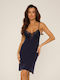 De Lafense Winter Women's Nightdress Blue Lilian