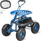 Garden Cart Metallic Four-wheel with Maximum Load Weight 136kg