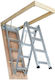 Attic Ladder 12 Steps Aluminum Wood Max 160 Kg Hydraulic Damping Arm