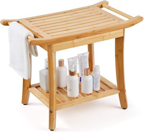 Vevor Floor Bathroom Shelf Wooden 24x13.8x18.9cm White