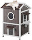 Two-Story Wooden Cat House with Roof & Doors Vevor Fwsmzmbhsscssfkxhv0