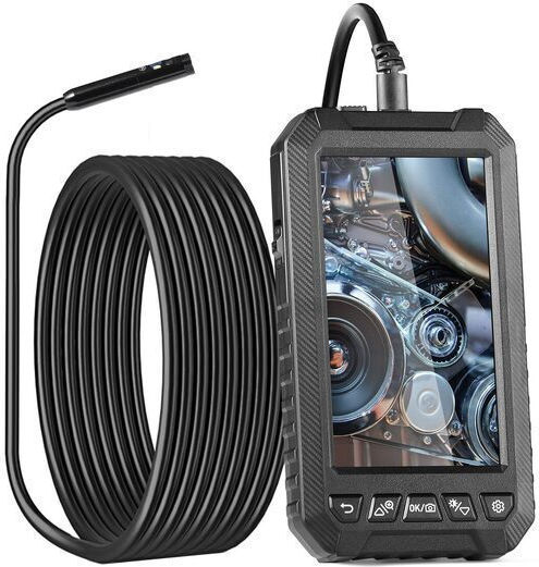 Cameră Endoscop Inspecție Auto Instalații Sanitare Ecran IPS de 5 Inch Zoom 2x 1080p 10 Lumini LED IP67 Lungime 5 Metri Lentile Triple