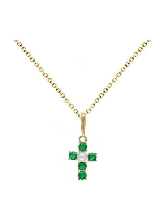 Margaritari Gold Kreuz 14K mit Kette