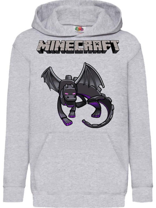 Kinder Kapuzenpullover Minecraft Tralala Minecraft Enderdrachen 02 Grau