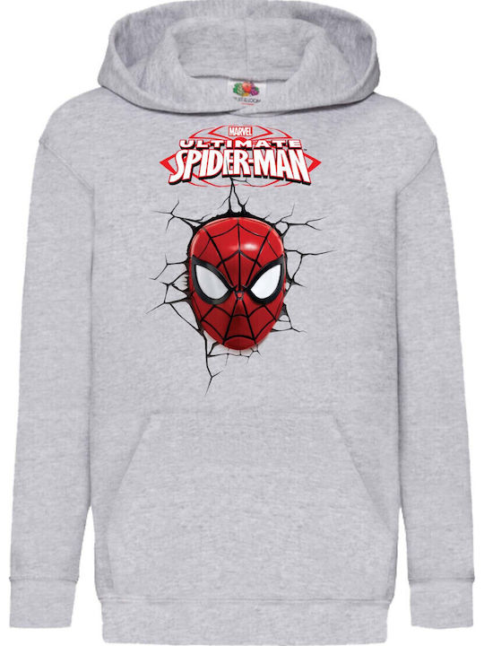 Детски суичър с качулка Tralala Spider-man 05 сив