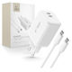 Tech-Protect Charger GaN with 2 USB-C Ports and Cable USB-C - USB-C 45W Whites (NC45W)