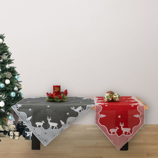 Ilis Home Christmas Tablecloth Square Gray L85xW85cm.