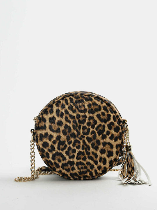 Geantă rotundă tip crossbody cu imprimeu animalic