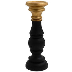 Polyresin-Kerzenhalter Fylliana Fl39324 Schwarz-Gold Farbe 10x25cm