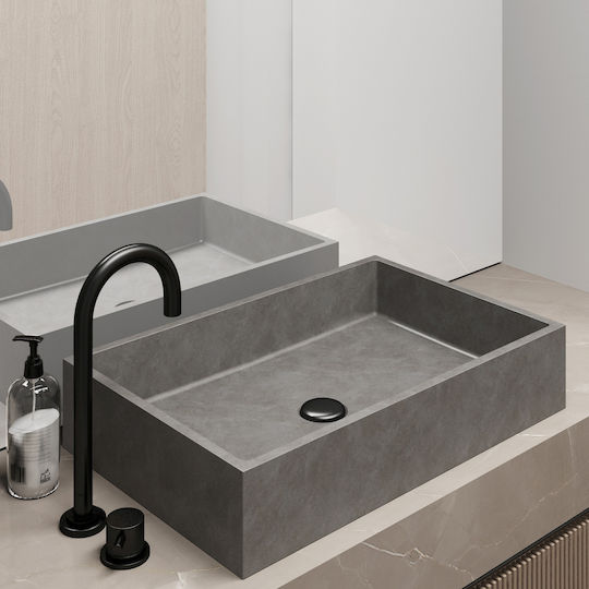 Karag Deasupra Blatului Chiuvetă Porțelan 60x39x12cm Cement