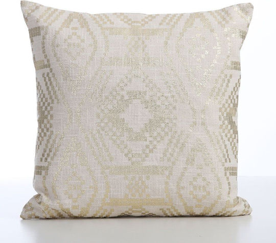 Nef-Nef Homeware Χριστουγεννιάτικο Διακοσμητικό Μαξιλάρι Τετράγωνο Κίτρινο 45x45εκ.