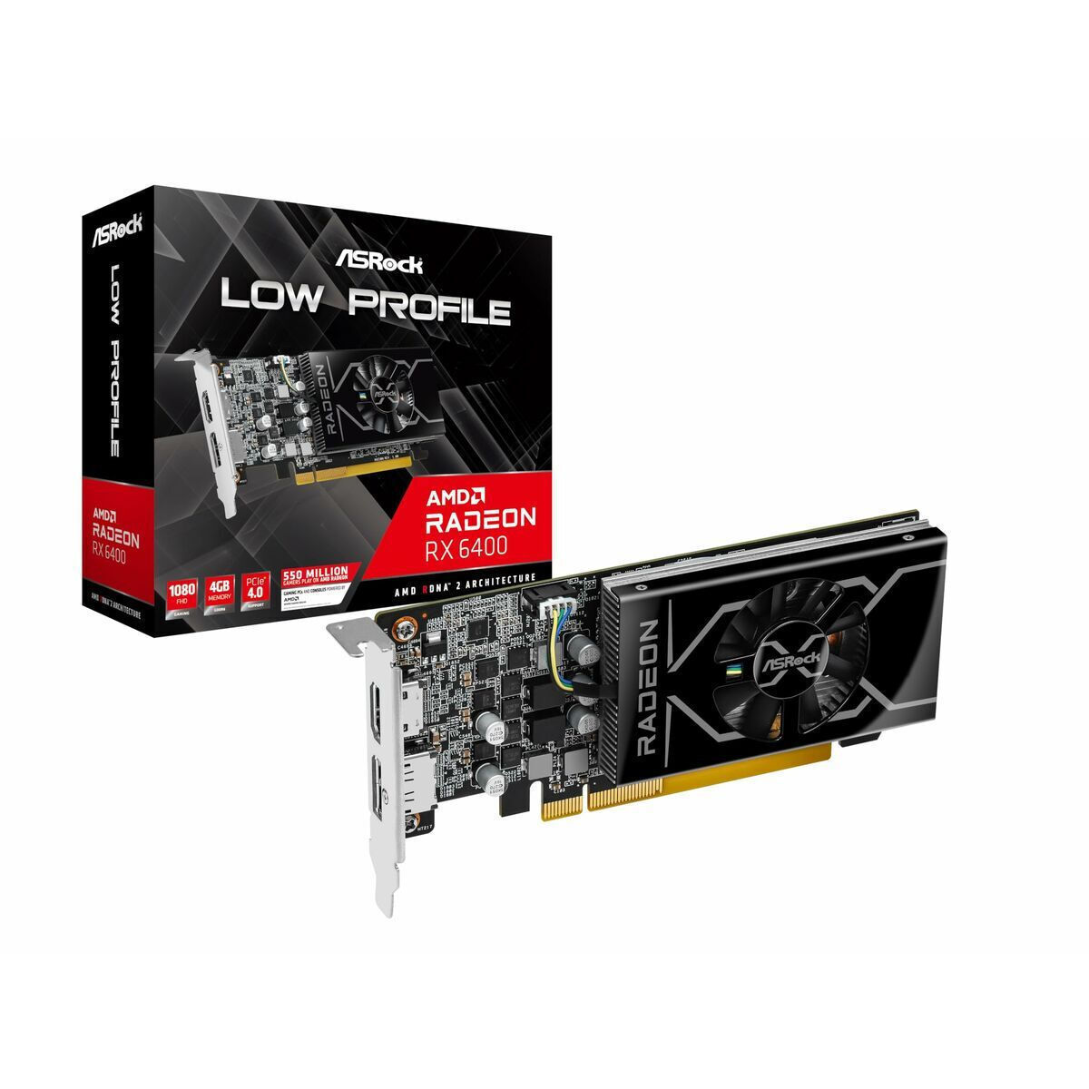 グラフィックボード・グラボ・ビデオカード ASRock Radeon RX 6400 4GB Low Profile ASRock Radeon RX 6400 4GB GDDR6 Placă Grafică | Skroutz Romania