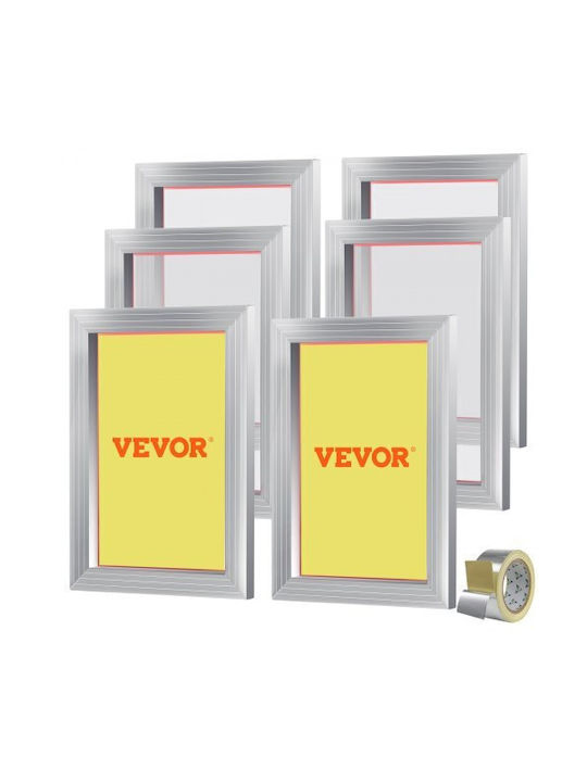 Σετ Μεταξοτυπίας Vevor Πλαίσιο 10x14in 110 Δίχτυ 6τμχ Sykjd61101014x54uv0