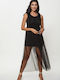Maxi Kleid Mαύρο