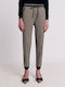 Women's Fabric Trousers with Elastic Regular Fit Black