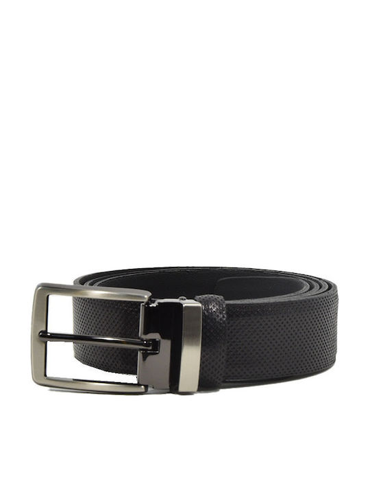 Oak Beltmakers Herren Gürtel Leder Schwarz