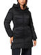 Lang Damen Puffer Jacke für Winter Black