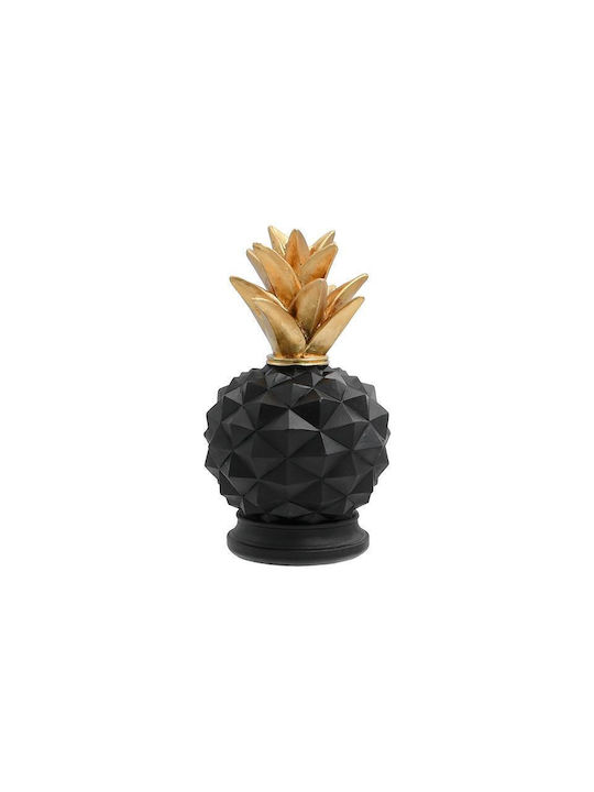 Tischdekoration Polyresin Fylliana Ananas Schwarz-Gold Farbe 10x19cm