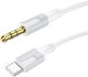 Borofone USB 2.0 Cable USB-C male - 3.5mm Λευκό 1m