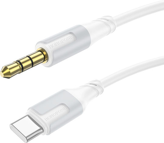 Borofone USB 2.0 Cable USB-C male - 3.5mm Λευκό 1m