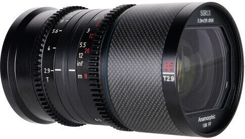 Sirui Full Frame Camera Lens Saturn 35mm T2.9 1.6x Carbon Fiber Full-Frame Anamorphic Fixed for Sony E Mount Black
