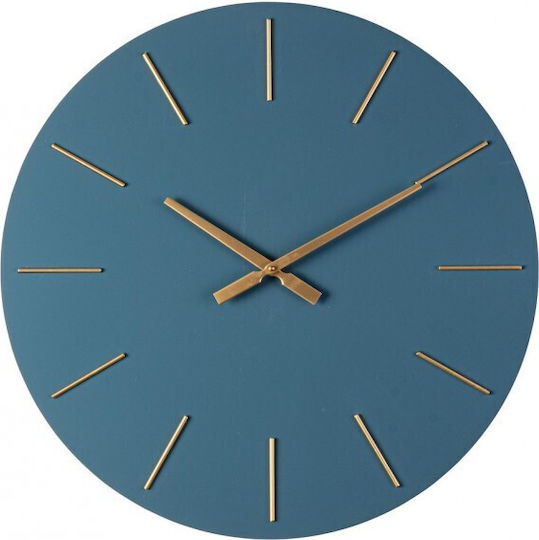 Bizzotto Timeline Wall Clock MDF Blue Ø60x5