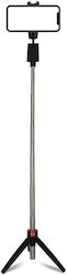 Extendable Selfie Stick Bluetooth Wireless Smartphone Rotating Tripod Black