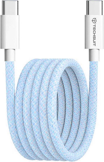 Techsuit Pcb114d USB 2.0 Kabel USB-C männlich - USB-C 60W Blau 1m