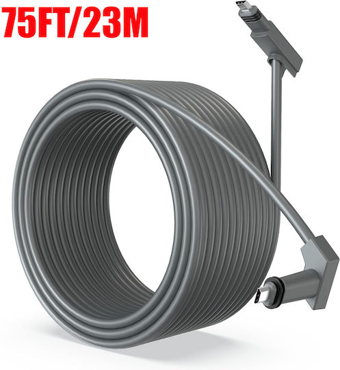 Cablu de interconectare Cablu de înlocuire Starlink Satelit dreptunghiular V2 Extensie cablu Starlink Capace de capăt Accesorii Starlink Impermeabil Gri 75ft/23m Sârmă 26awg Cod 1-per0016