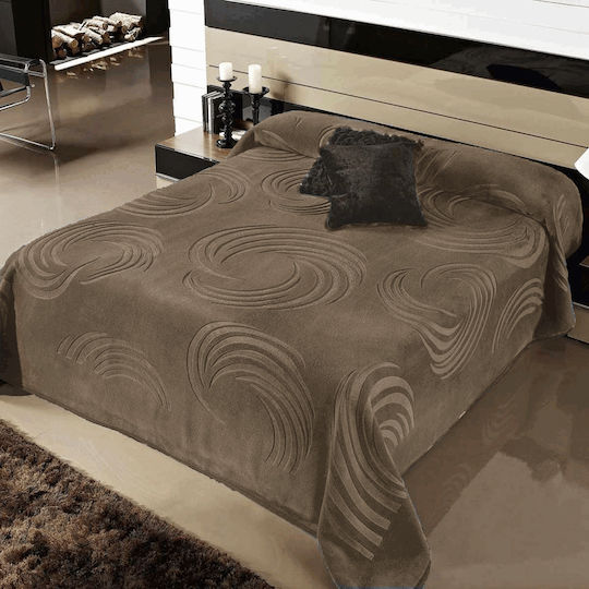 Sidi Home Plast Nordic Κουβέρτα Βελουτέ Μονή 160x220εκ. Μπεζ Σκούρο