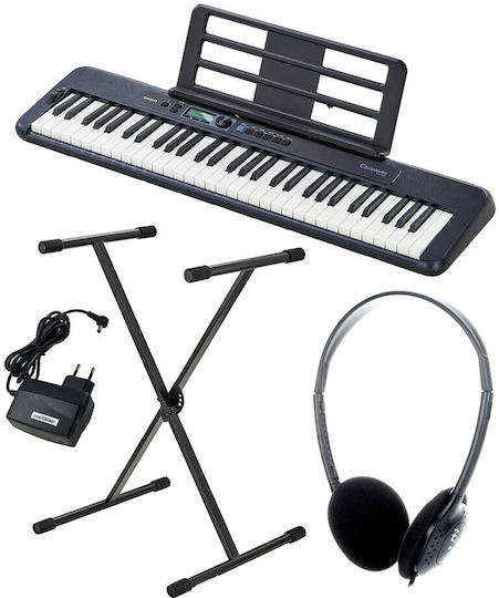Casio Keyboard CT-S300 with 61 Dynamic Keys with Stand and Headphones Black Set 2