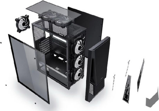 Serioux ROGUE Gaming Midi Tower Κουτί Υπολογιστή με Πλαϊνό Παράθυρο και RGB Φωτισμό Μαύρο