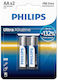 Set 2 Baterii Alkaline Ultra Philips Lr6 Aa
