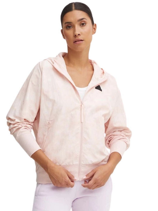adidas Z.n.e. Woven Fullzip Hoodie Αθλητικό Μπουφάν Ροζ