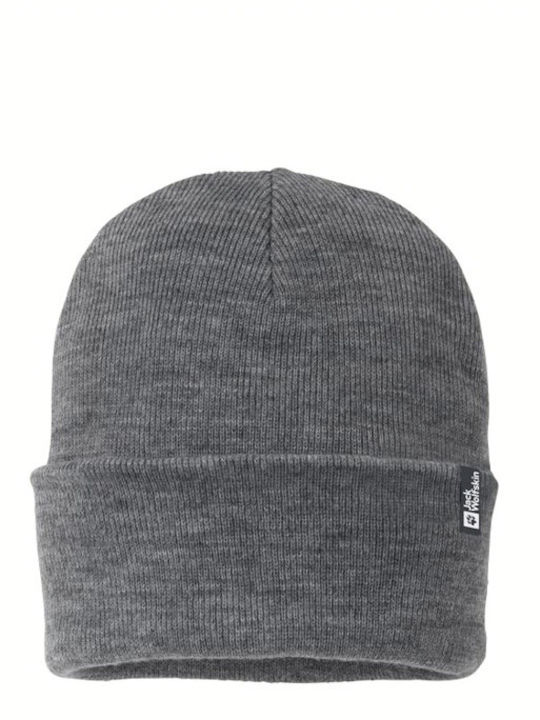 Beanie Unisex Σκούφος με Rib Πλέξη σε Γκρι χρώμα