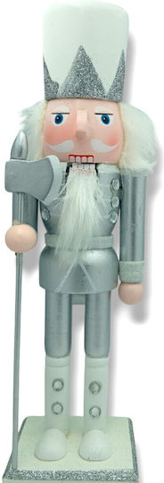 Dekorativ Weihnachts-Nussknacker Silber aus Hölzernes Höhe 26cm.