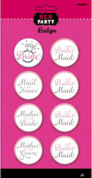 Bridal Party Badges 8 Pcs