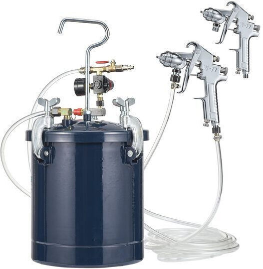 Set de Vopsit cu Rezervor de Presiune 10 L 4.1 Bar 2 X Duze 1.5 Mm 4 Mm 170-250 L Min Manometru 2 X Pistoale