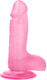 Toyz4lovers Glass Dildo with Scrotum Pink 17cm