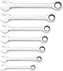 Set Chei Combinate cu Clichet Fervi 0700 7 Piese în Set 8-19 mm Cr-V