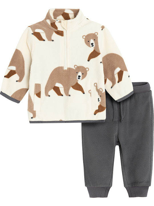 Cool Club Kids Sweatpants Set Beige 2pcs